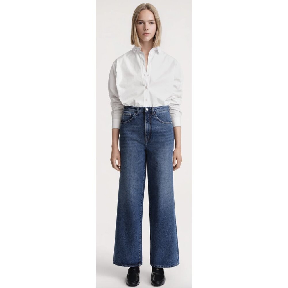 Toteme Flared Fit denim Jeans in washed blue